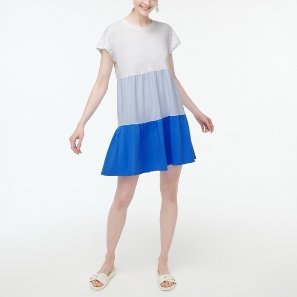 J. Crew Factory Dresses & Skirts - J Crew Babydoll Tiered Dress Womens XL Cotton Casual Flirty Comfort